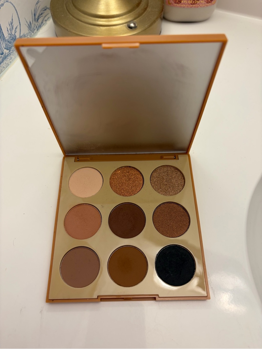 Morphe Warm T9‑Shade Eyeshadow Palette EUC used a time or two w/ brush